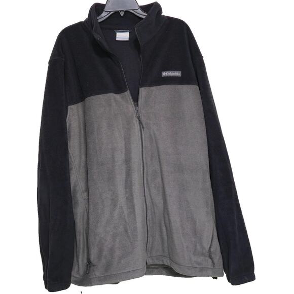 Columbia Titanium Black Interchange Fleece Jacket Mens XXLT 2X Tall Full Zip - Picture 1 of 6